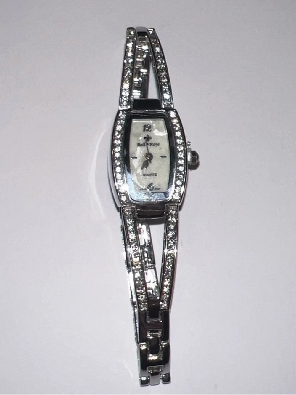 Silver Crystal-Accent Women's Bracelet Watch